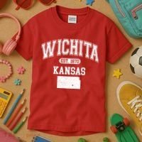 Wichita Kansas Est 1870 Varsity Kids T-Shirt thumb 3