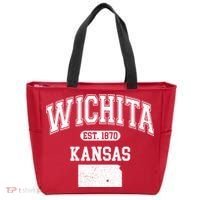 Wichita Kansas Est 1870 Varsity Tote Bag thumb 0