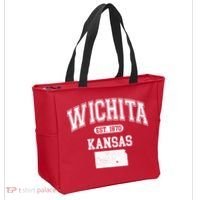 Wichita Kansas Est 1870 Varsity Tote Bag thumb 2