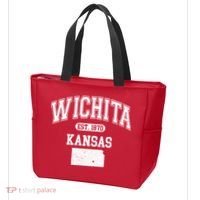 Wichita Kansas Est 1870 Varsity Tote Bag thumb 3