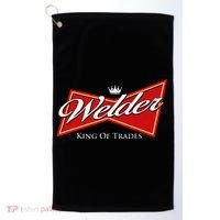 Welder King Of Trades Iron Worker Weld Welding Lover Golf Towel thumb 0