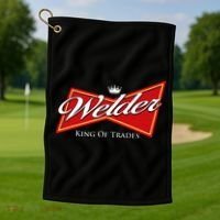 Welder King Of Trades Iron Worker Weld Welding Lover Golf Towel thumb 1