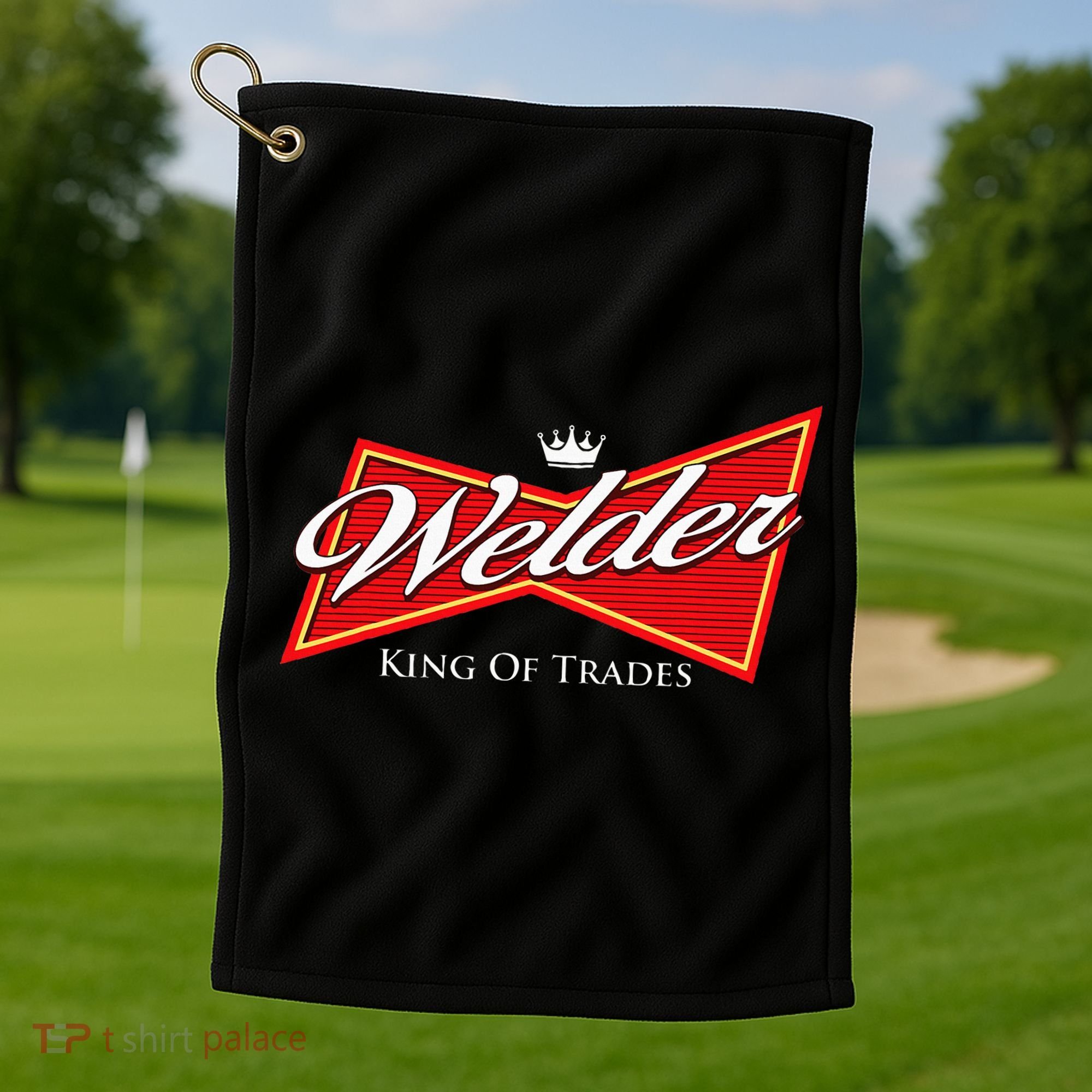 Welder King Of Trades Iron Worker Weld Welding Lover Golf Towel