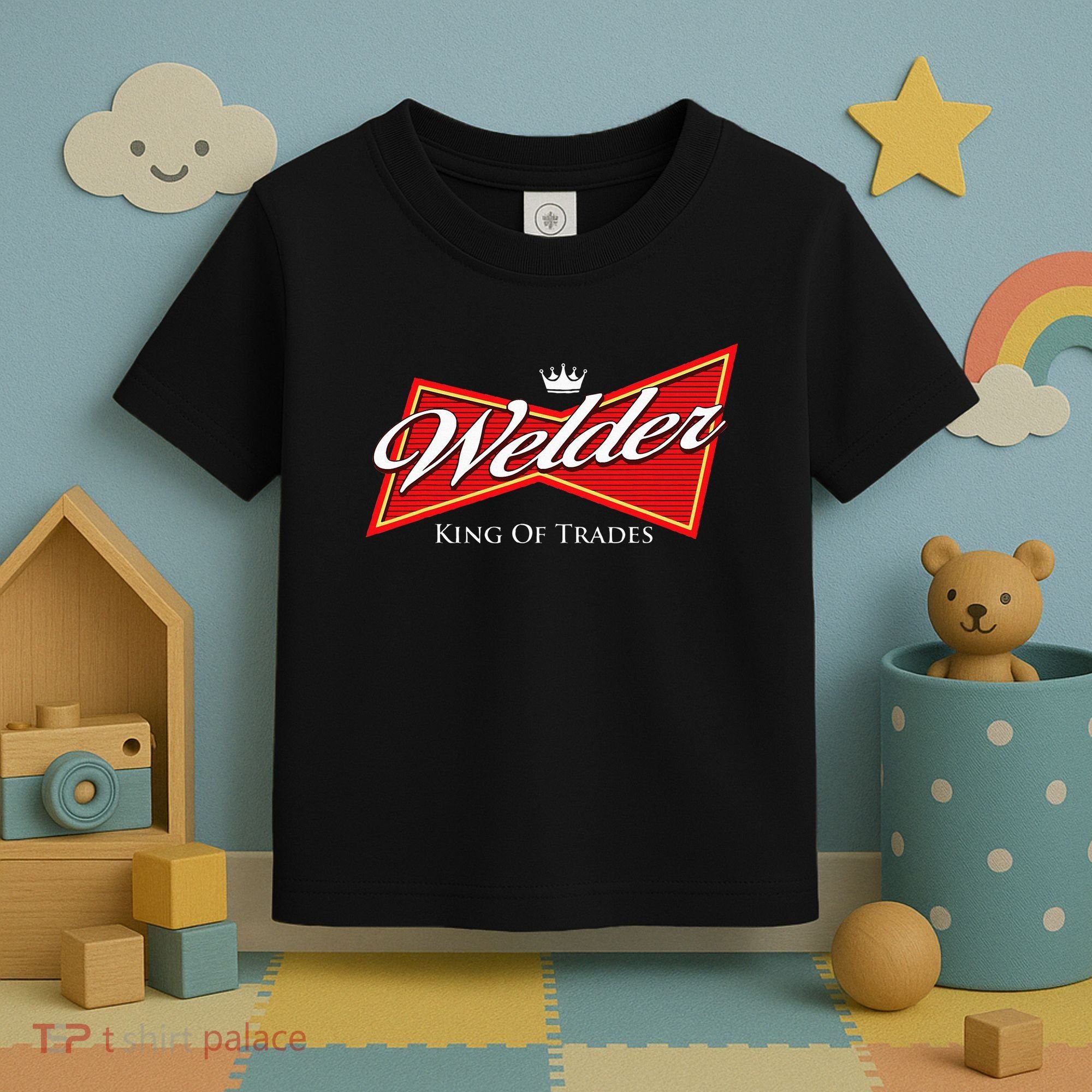 Welder King Of Trades Iron Worker Weld Welding Lover Toddler T-Shirt