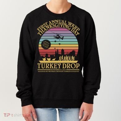 WKRP Thanksgiving Turkey Drop Funny Retro Women's Sweatshirt