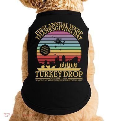 WKRP Thanksgiving Turkey Drop Funny Retro Doggie Tank