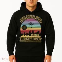 WKRP Thanksgiving Turkey Drop Funny Retro Hoodie thumb 2