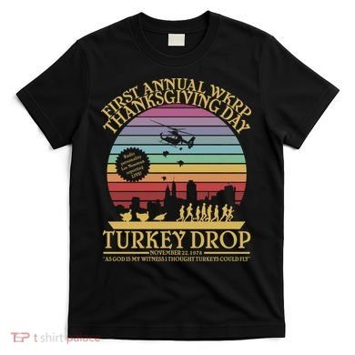 WKRP Thanksgiving Turkey Drop Funny Retro T-Shirt