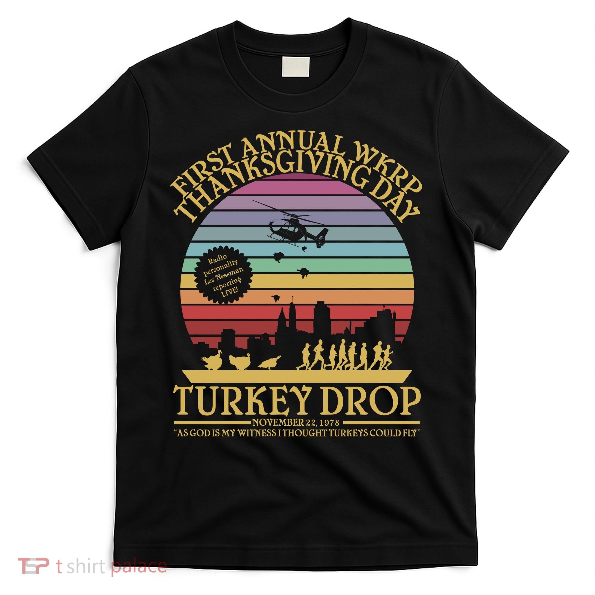 WKRP Thanksgiving Turkey Drop Funny Retro T-Shirt
