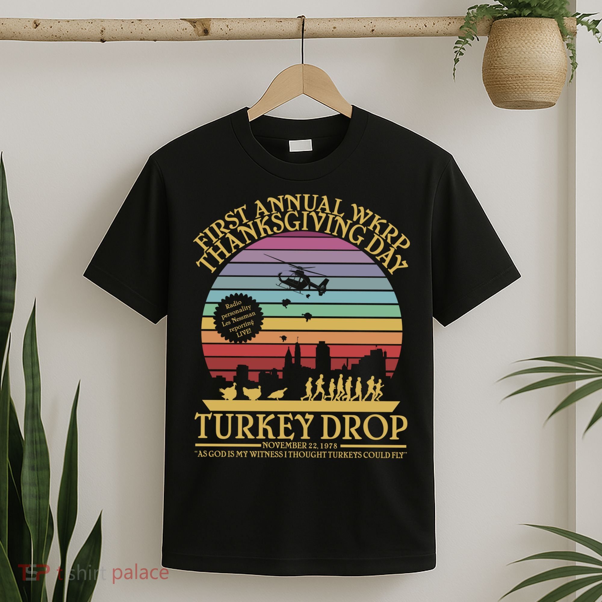 WKRP Thanksgiving Turkey Drop Funny Retro T-Shirt
