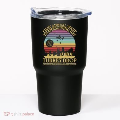 WKRP Thanksgiving Turkey Drop Funny Retro Tumbler