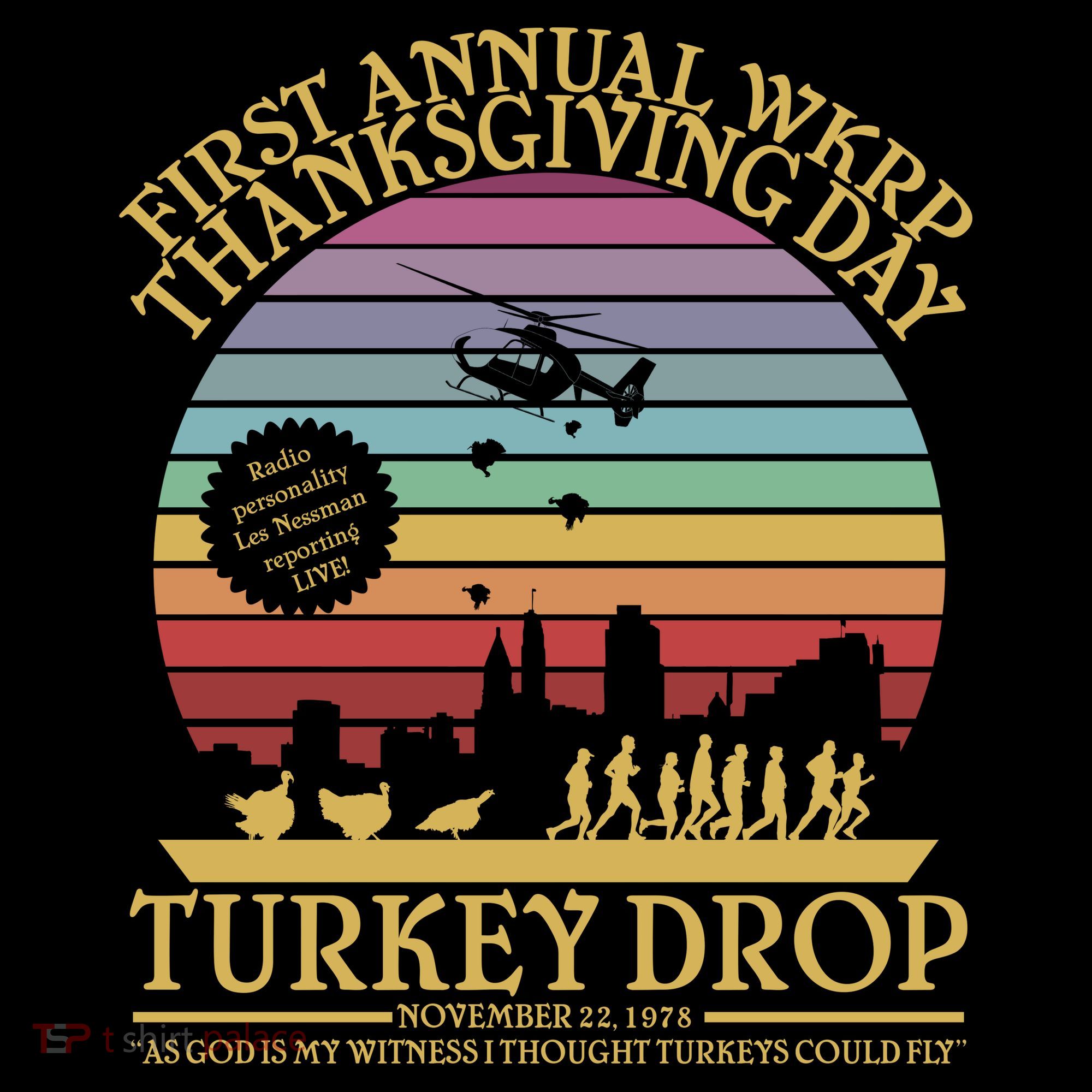 WKRP Thanksgiving Turkey Drop Funny Retro Mousepad