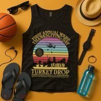 WKRP Thanksgiving Turkey Drop Funny Retro Tank Top thumb 4