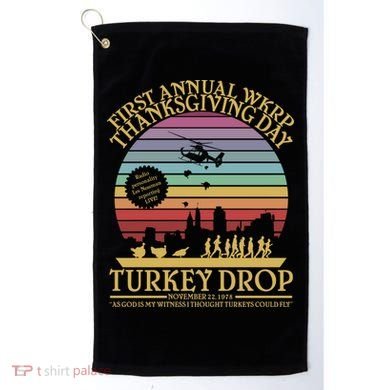 WKRP Thanksgiving Turkey Drop Funny Retro Golf Towel