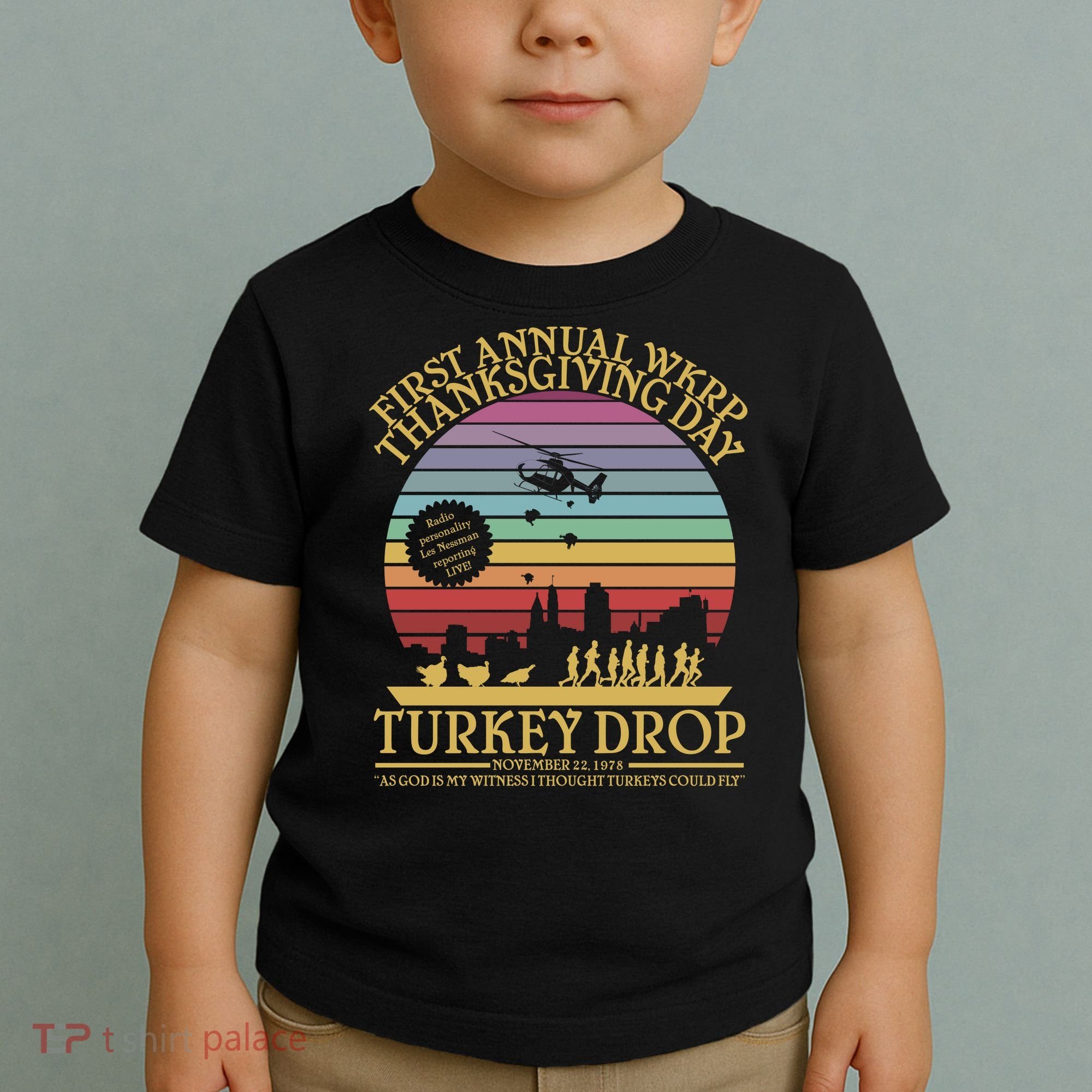 WKRP Thanksgiving Turkey Drop Funny Retro Toddler T-Shirt