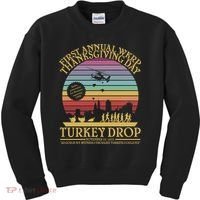 WKRP Thanksgiving Turkey Drop Funny Retro Kids Sweatshirt thumb 0