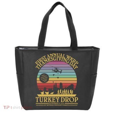 WKRP Thanksgiving Turkey Drop Funny Retro Tote Bag