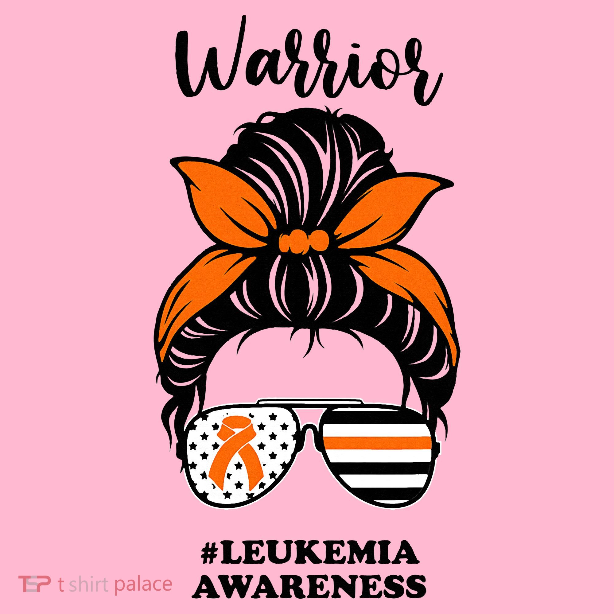 Warrior Leukemia Awareness Orange Ribbon Messy Bun Coaster