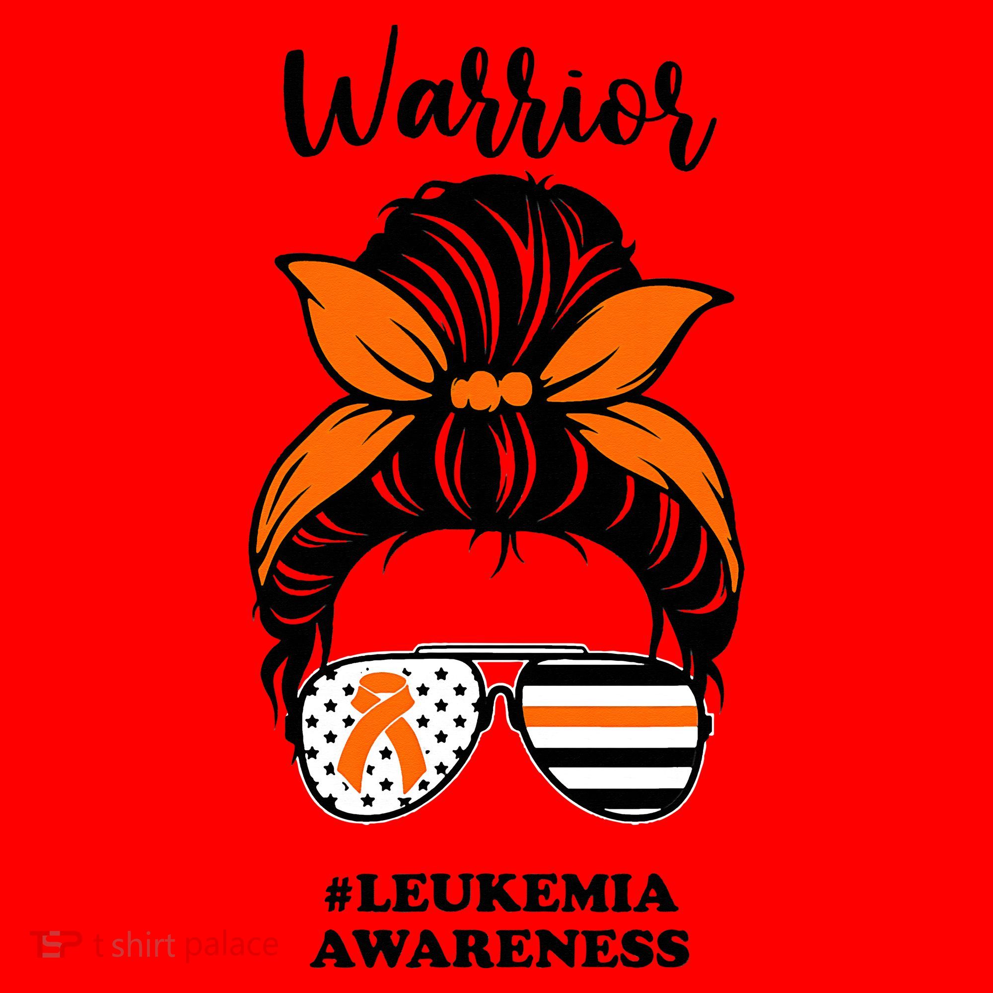 Warrior Leukemia Awareness Orange Ribbon Messy Bun Santa Hat