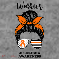 Warrior Leukemia Awareness Orange Ribbon Messy Bun Toddler Hoodie thumb 2