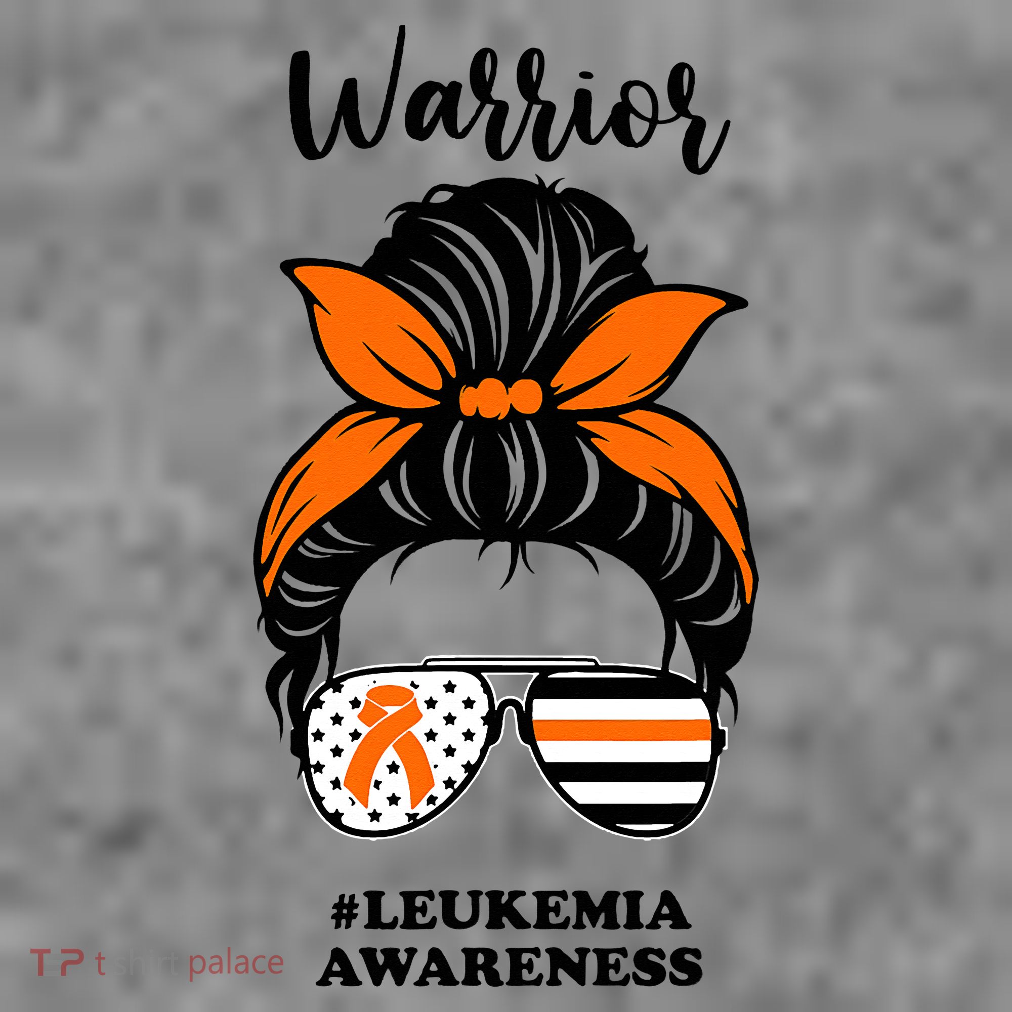Warrior Leukemia Awareness Orange Ribbon Messy Bun Toddler Hoodie
