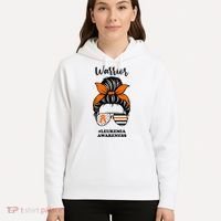 Warrior Leukemia Awareness Orange Ribbon Messy Bun Hoodie thumb 5