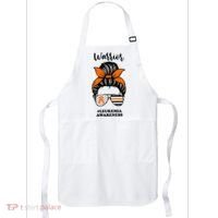 Warrior Leukemia Awareness Orange Ribbon Messy Bun Apron thumb 0