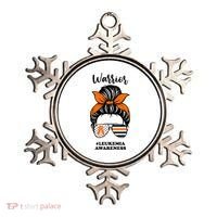 Warrior Leukemia Awareness Orange Ribbon Messy Bun Ornament thumb 0