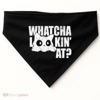 Watcha Lookin At Funny Cat USA-Made Doggie Bandana thumb 0