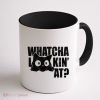 Watcha Lookin At Funny Cat Coffee Mug thumb 1