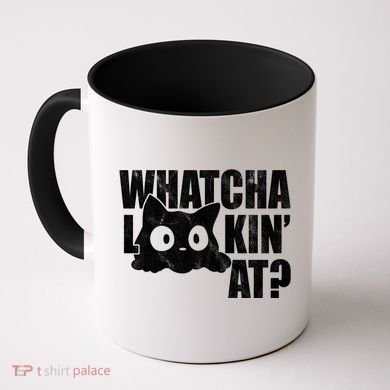 Watcha Lookin At Funny Cat Coffee Mug