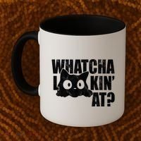 Watcha Lookin At Funny Cat Coffee Mug thumb 2