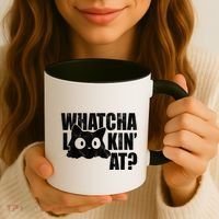Watcha Lookin At Funny Cat Coffee Mug thumb 3