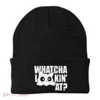 Watcha Lookin At Funny Cat Beanie thumb 0