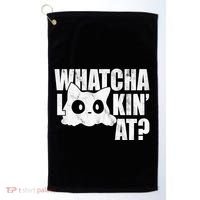 Watcha Lookin At Funny Cat Golf Towel thumb 0
