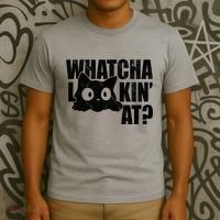 Watcha Lookin At Funny Cat T-Shirt thumb 3