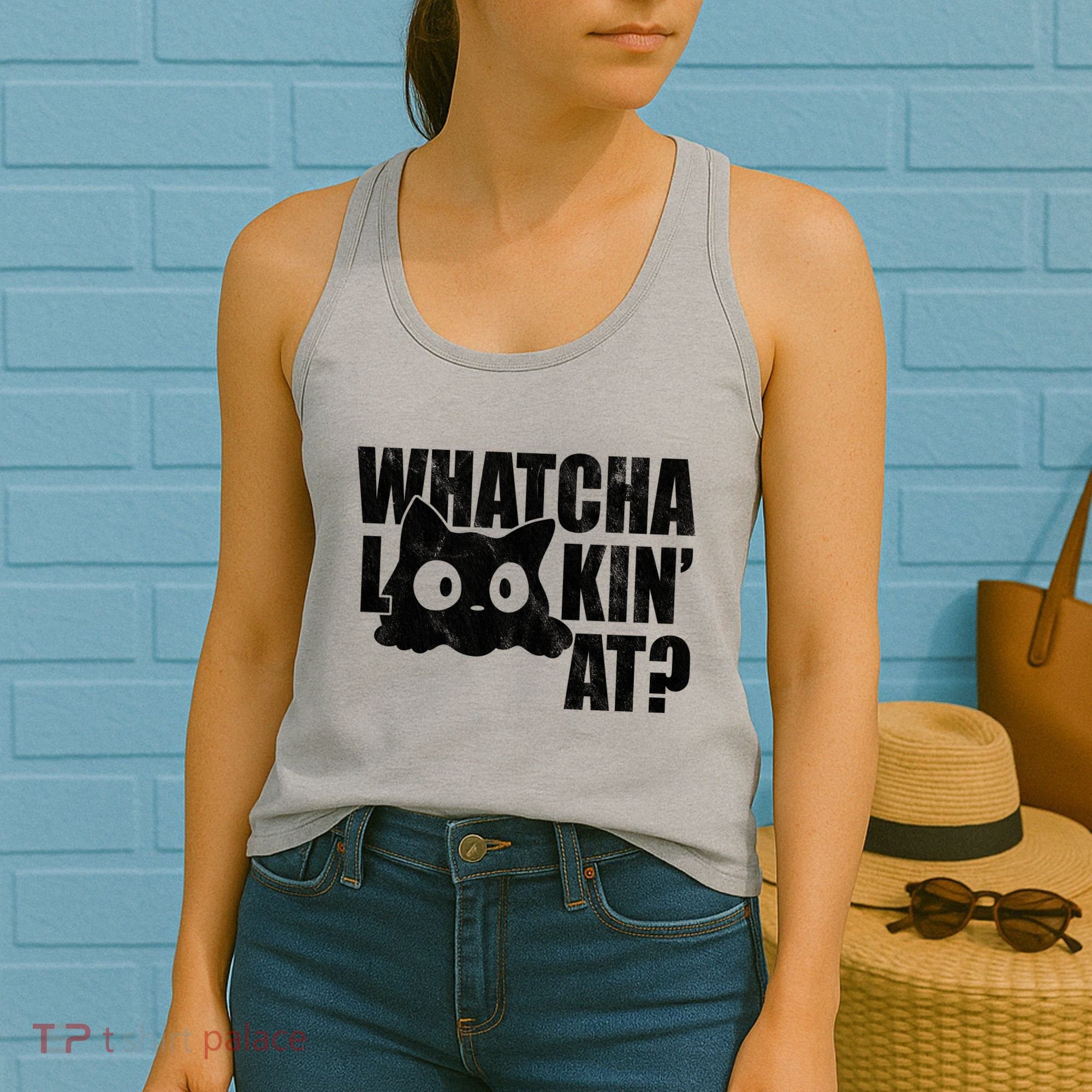 Watcha Lookin At Funny Cat Women's Tank Top