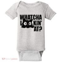 Watcha Lookin At Funny Cat Baby Bodysuit thumb 0