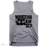 Watcha Lookin At Funny Cat Tank Top thumb 0