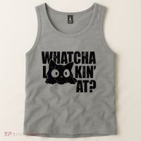 Watcha Lookin At Funny Cat Tank Top thumb 2