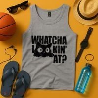 Watcha Lookin At Funny Cat Tank Top thumb 4