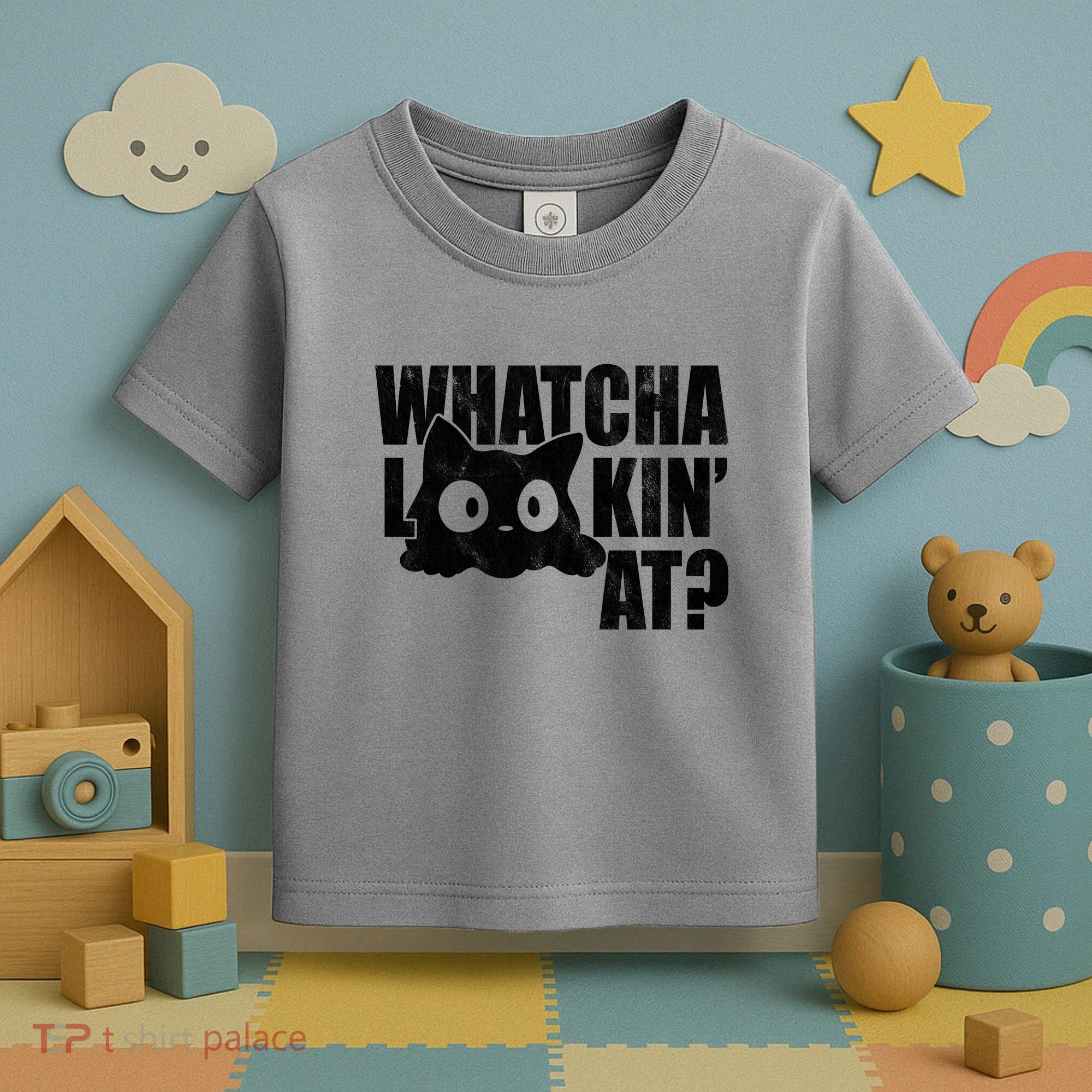 Watcha Lookin At Funny Cat Toddler T-Shirt
