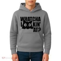 Watcha Lookin At Funny Cat Kids Hoodie thumb 4