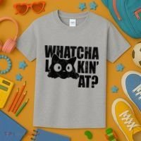 Watcha Lookin At Funny Cat Kids T-Shirt thumb 3
