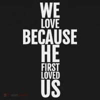 We Love Because He First Loved Us Christian Cross Ornament thumb 1