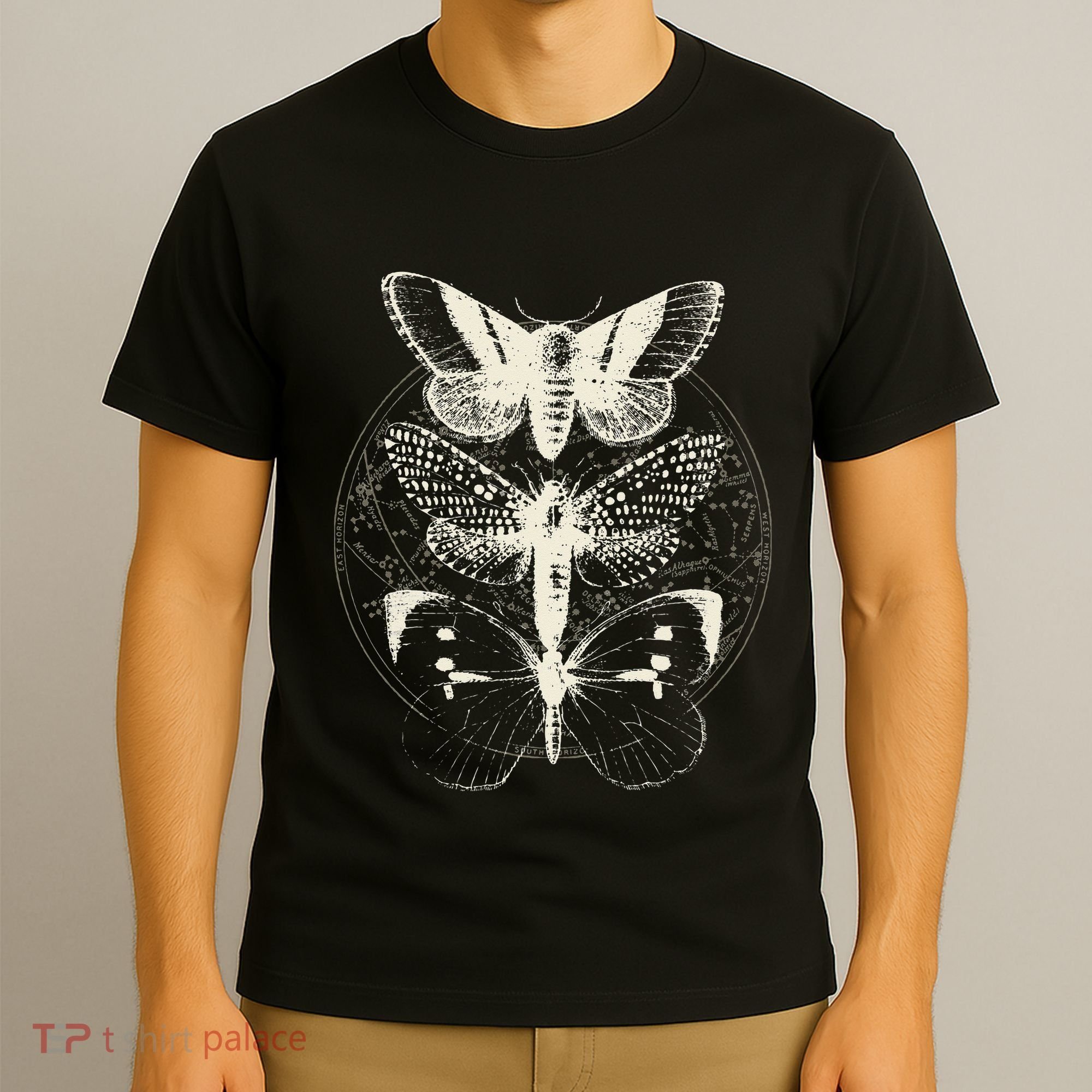 Witchcore Lepidoptera Butterfly Moth Insect Astronomy Lover T-Shirt