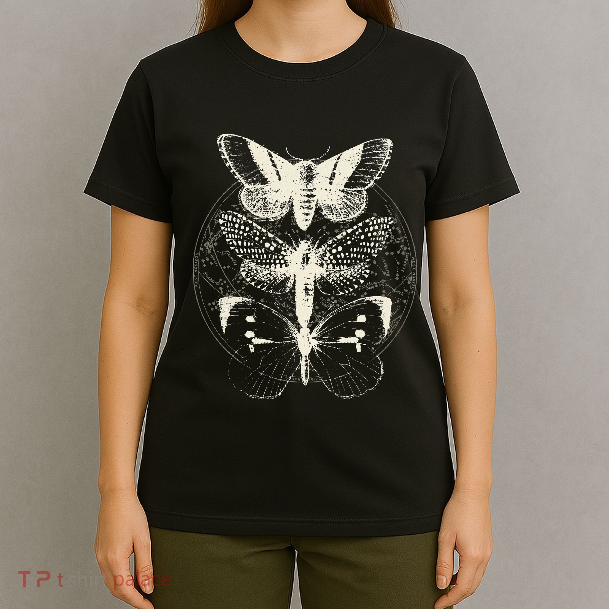 Witchcore Lepidoptera Butterfly Moth Insect Astronomy Lover T-Shirt