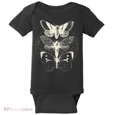 Witchcore Lepidoptera Butterfly Moth Insect Astronomy Lover Baby Bodysuit