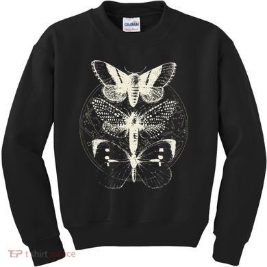 Witchcore Lepidoptera Butterfly Moth Insect Astronomy Lover Kids Sweatshirt