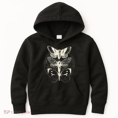 Witchcore Lepidoptera Butterfly Moth Insect Astronomy Lover Kids Hoodie